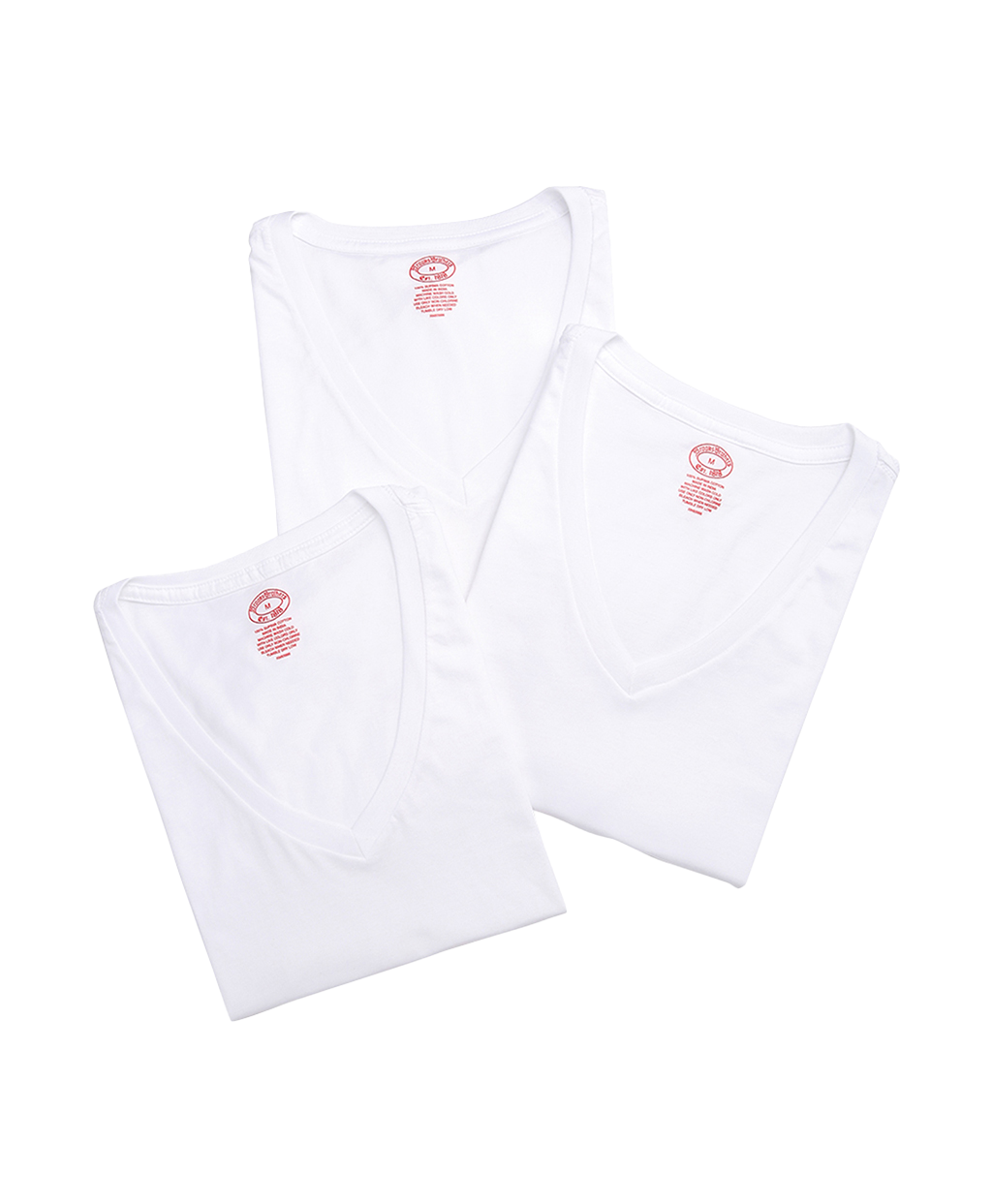 수피마 코튼 브이넥 티셔츠 3팩 세트 (화이트)