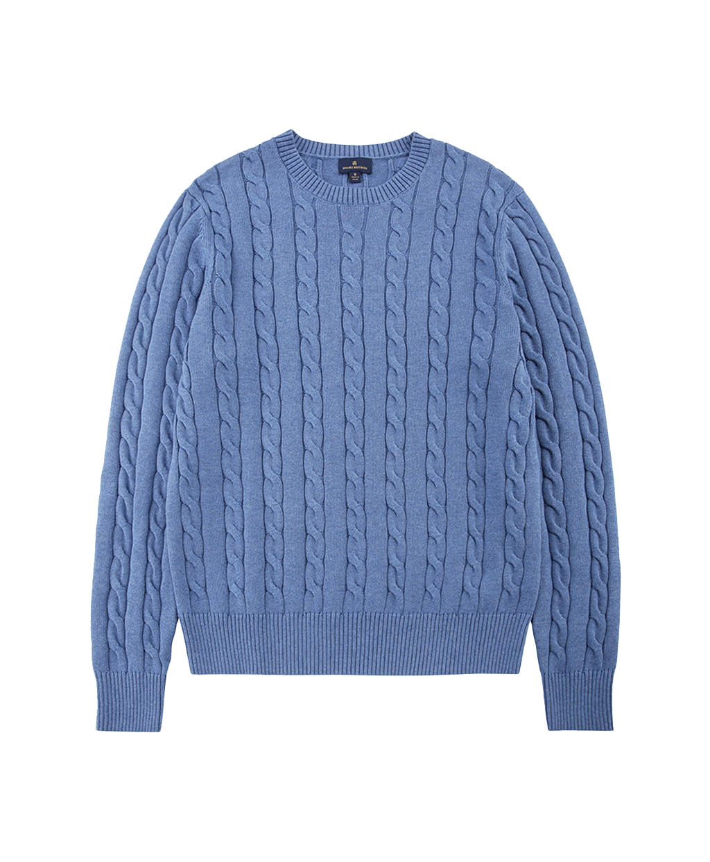 코튼 케이블 크루넥 스웨터 (블루)